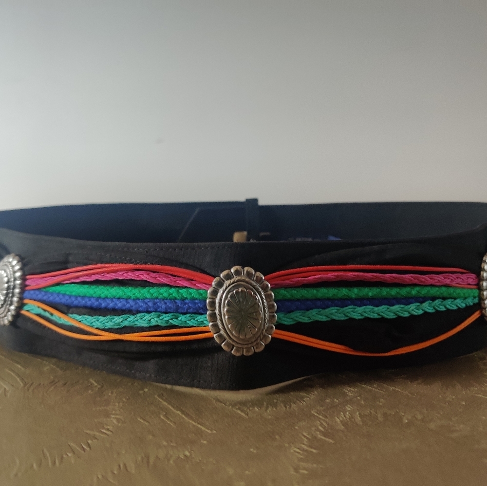 Vintage 80s Ginnie Johansen Designs Dallas Southwestern Corset Belt - Picture 5 of 13